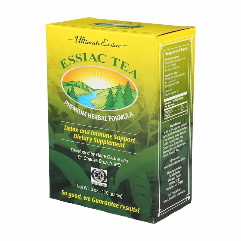 Ultimate Essiac Tea eight-herb formula brew in a teapot for daily wellness.
