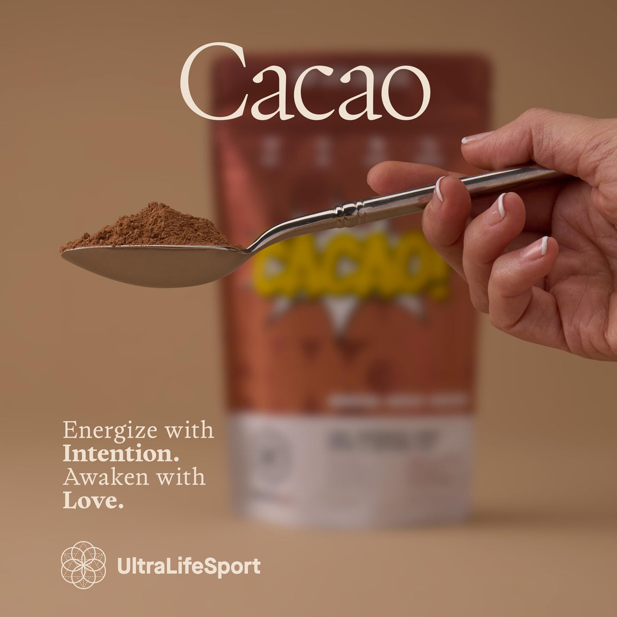 Ultra Life Sport Ecuador origin cacao image emphasizing sustainable sourcing.