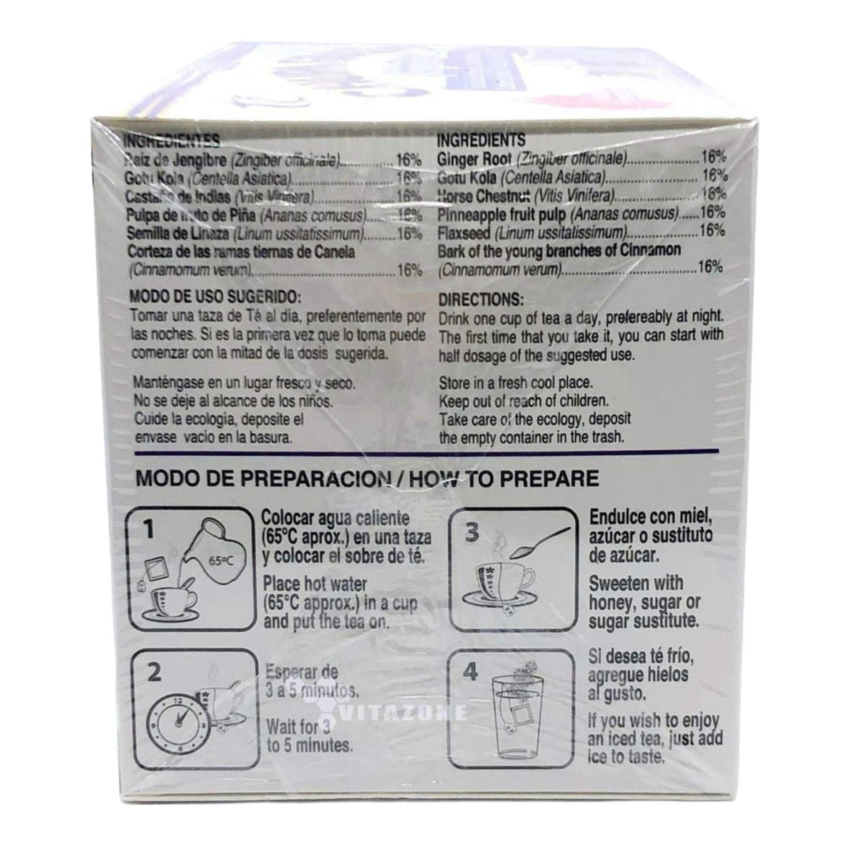 Packaging box showcasing natural herbal blend and 60 tea bags
