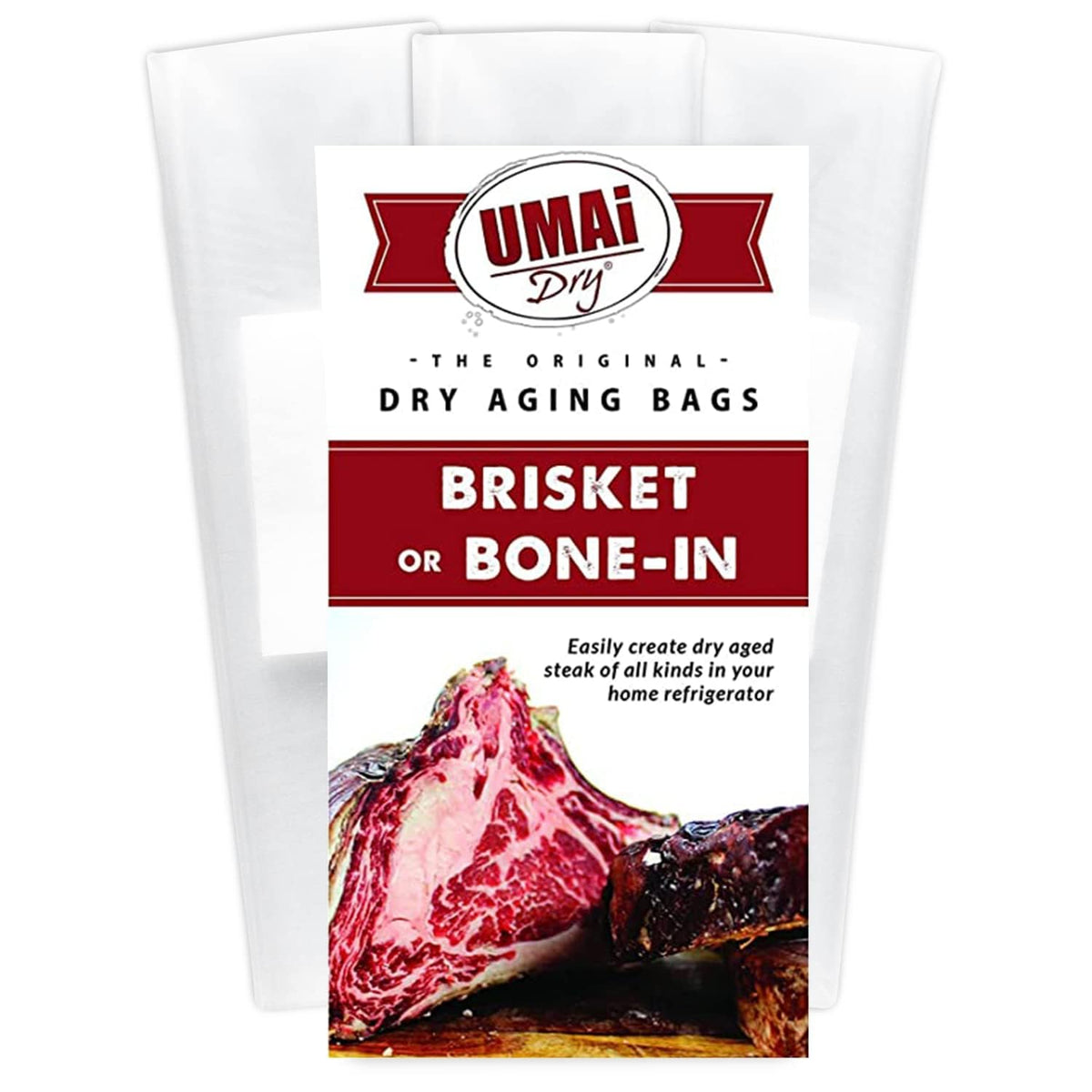 UMAi Dry aging bag for steaks enabling home aging and enhanced flavor.