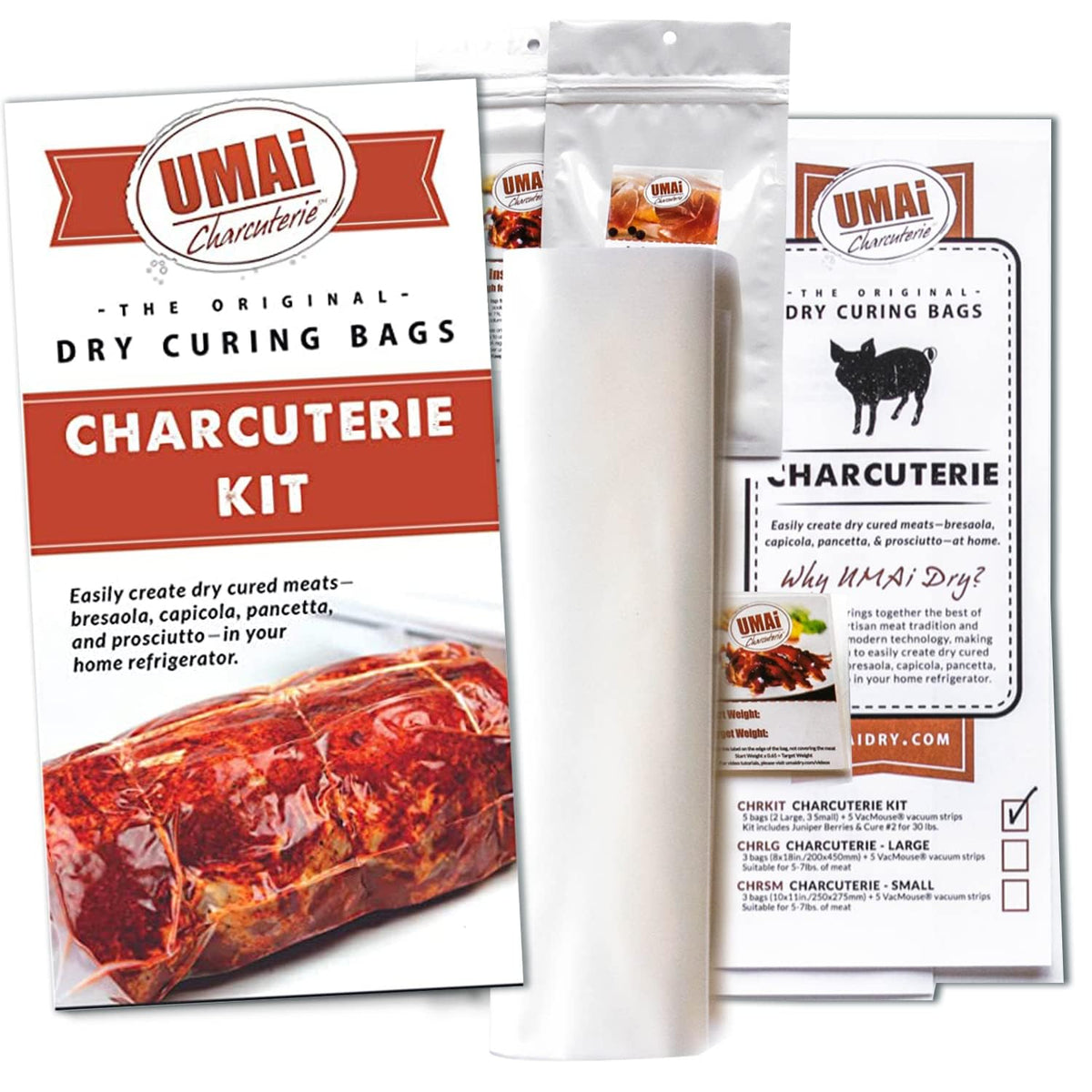 UMAi Dry large dry age bags inside the kit for easy curing