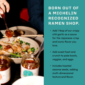 Umami Hottie dipping sauce shot shows glossy oil for sauces and marinades