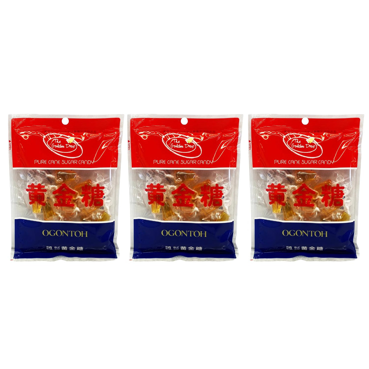 UMAYA Golden Drop Ogontoh Candy pack front view showcasing three-pack convenience.