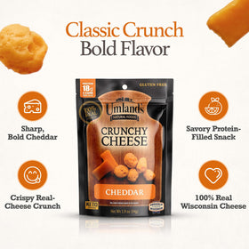 Umland's Crunchy Cheese cheddar on-the-go snack ideal for lunchboxes and travel