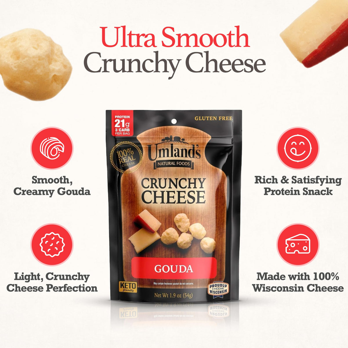 Umland's Gouda Crunch lunchbox idea with savory snack upgrade.