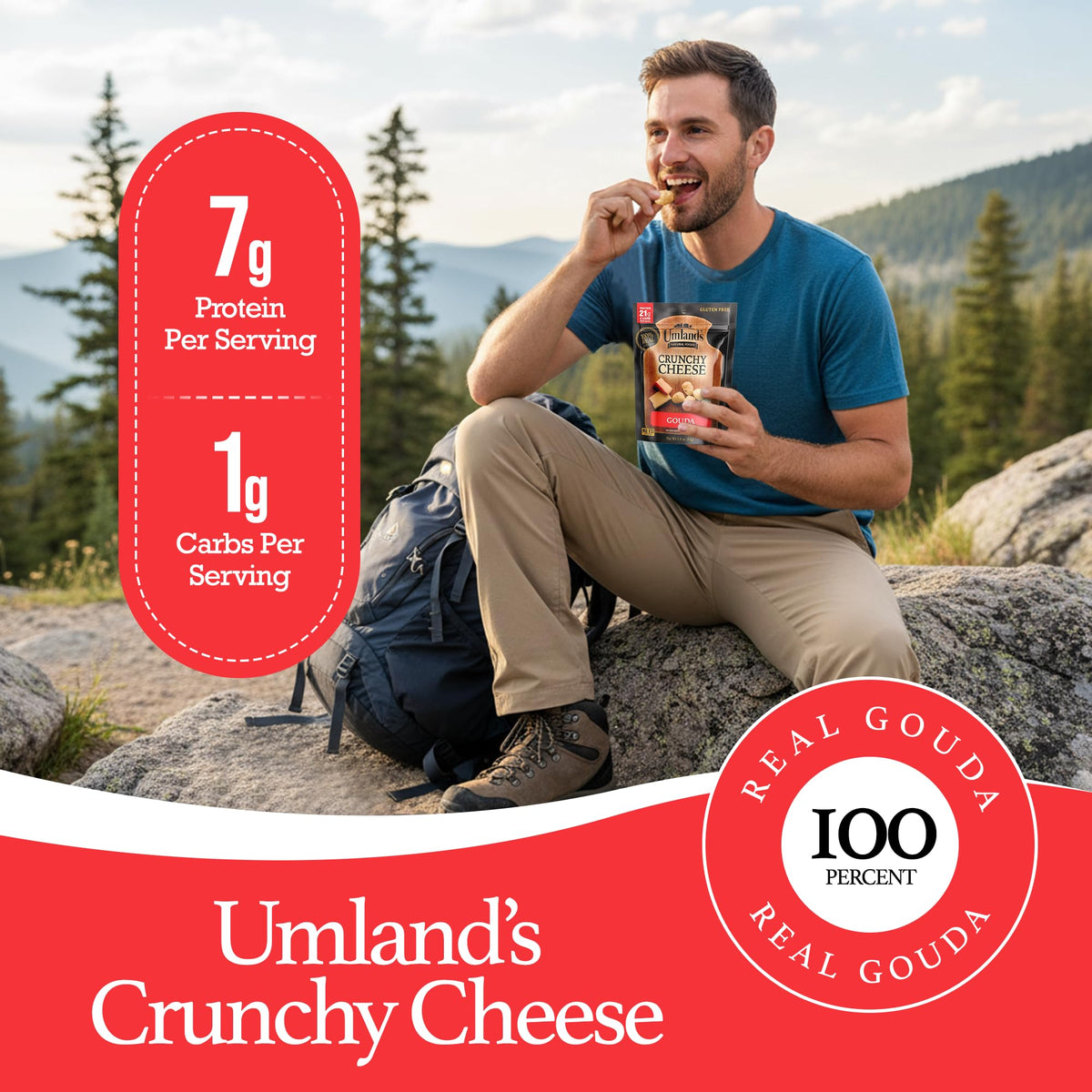 Umland's Gouda Crunch shelf-stable pack ready for lunchboxes and travel.