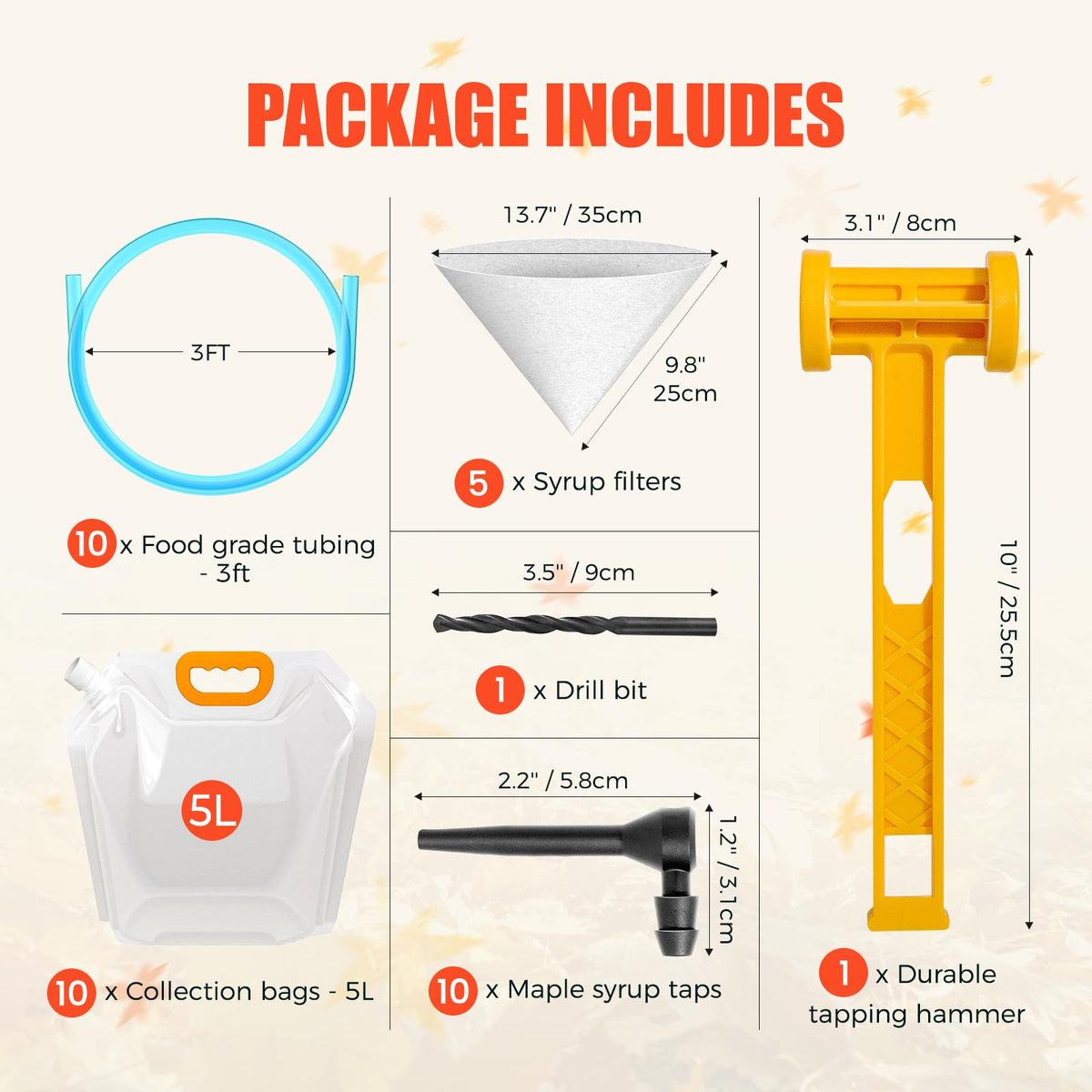 UMONIE Maple Syrup Tapping Kit tubing facilitates smooth sap movement between trees.