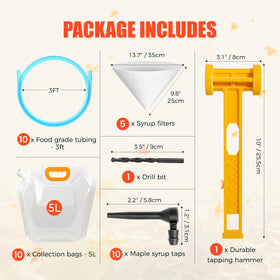 UMONIE Maple Syrup Tapping Kit tubing facilitates smooth sap movement between trees.