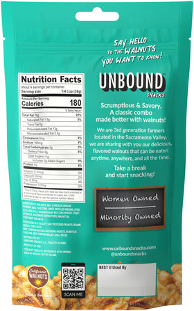 Unbound Snacks sea salt & vinegar walnuts in a bowl; keto-friendly crunch.