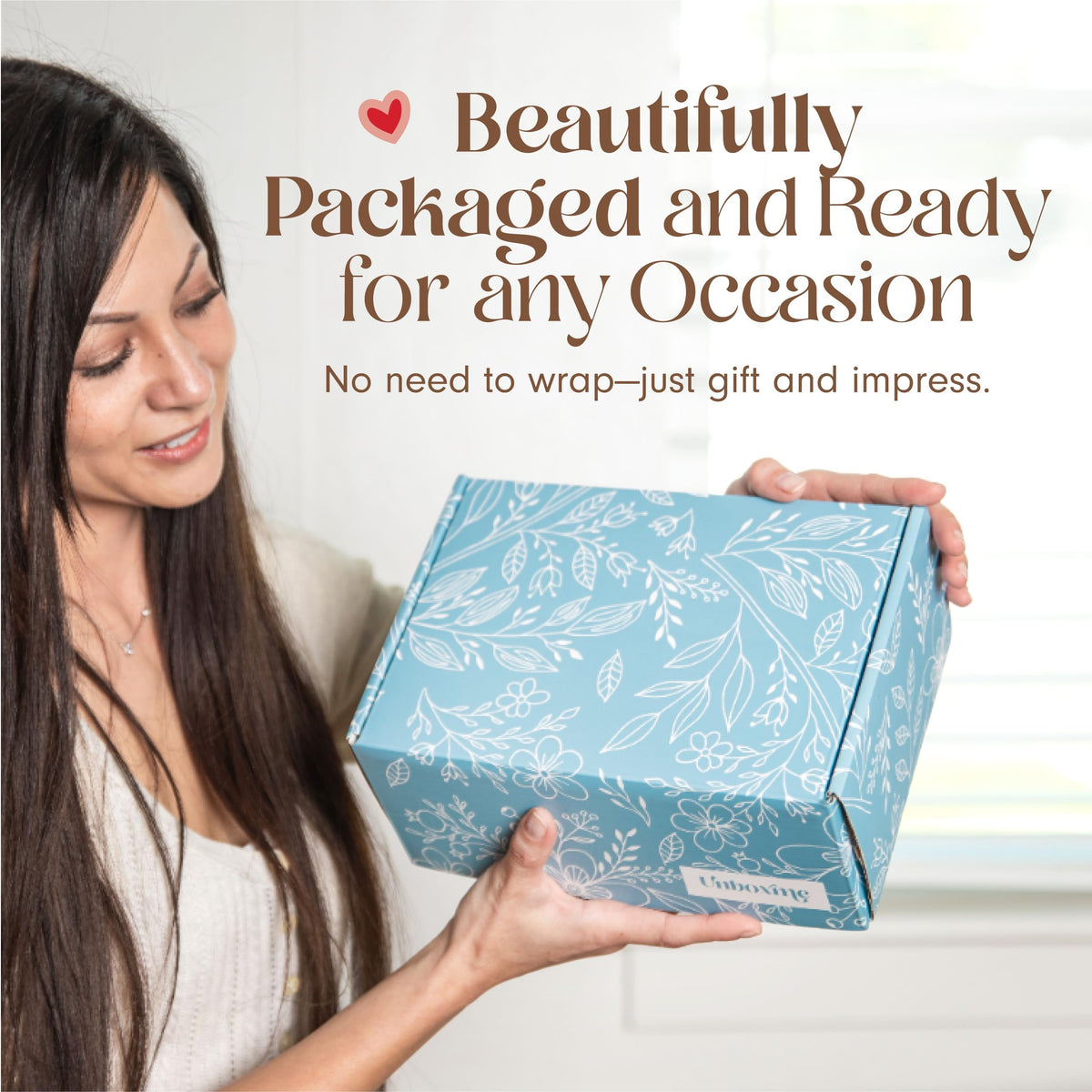 Unboxme Gifts greeting card adds a personal note for gifting.