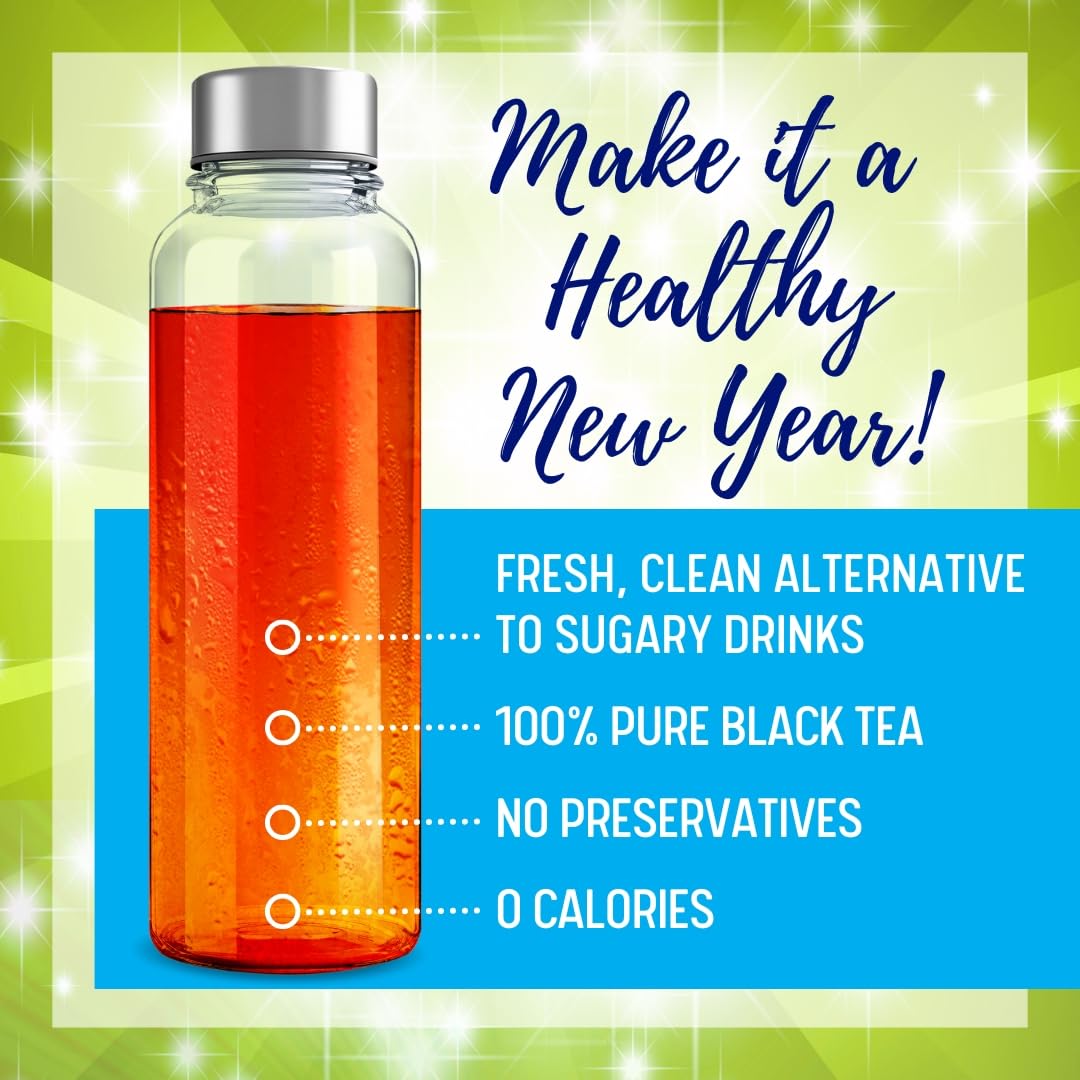 Pouring Unbrewed Planet tea into a bottle for on-the-go brewing