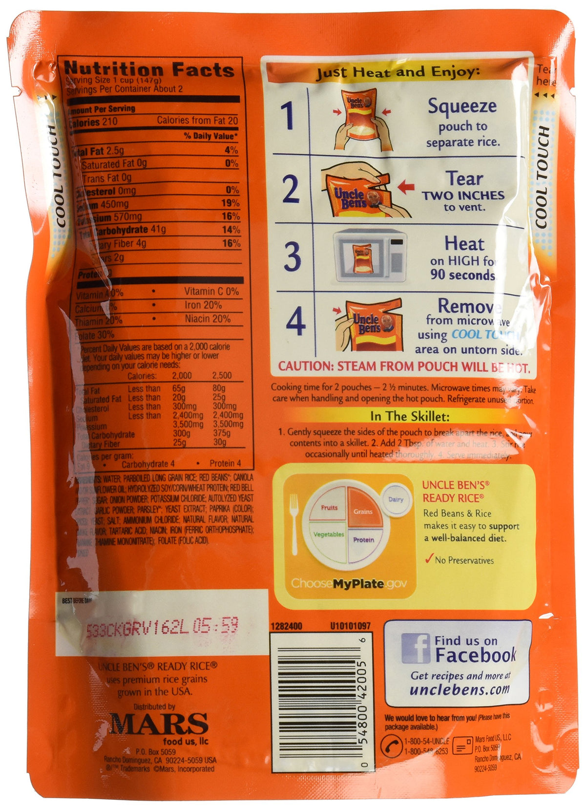 Uncle Ben's Ready Rice Red Beans & Rice serving, perfect for fast weeknight lunches.