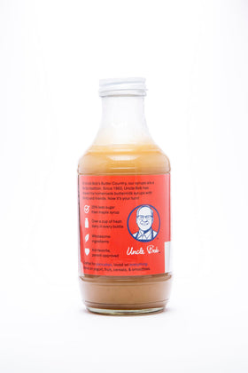 Pourable cap on Uncle Bob's bottle for easy drizzle