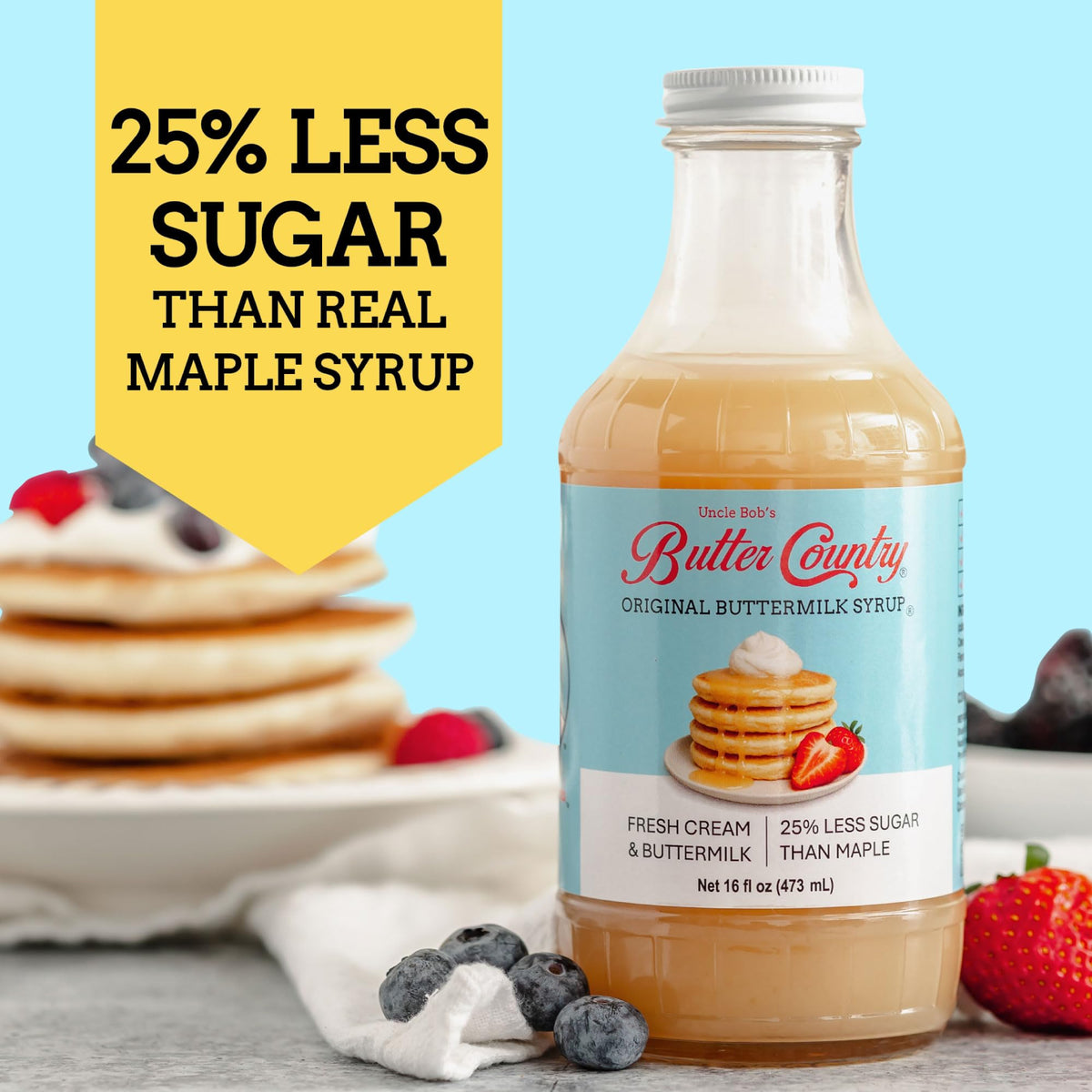 Drizzled over waffles with gluten-free appeal from Uncle Bob's Butter Country
