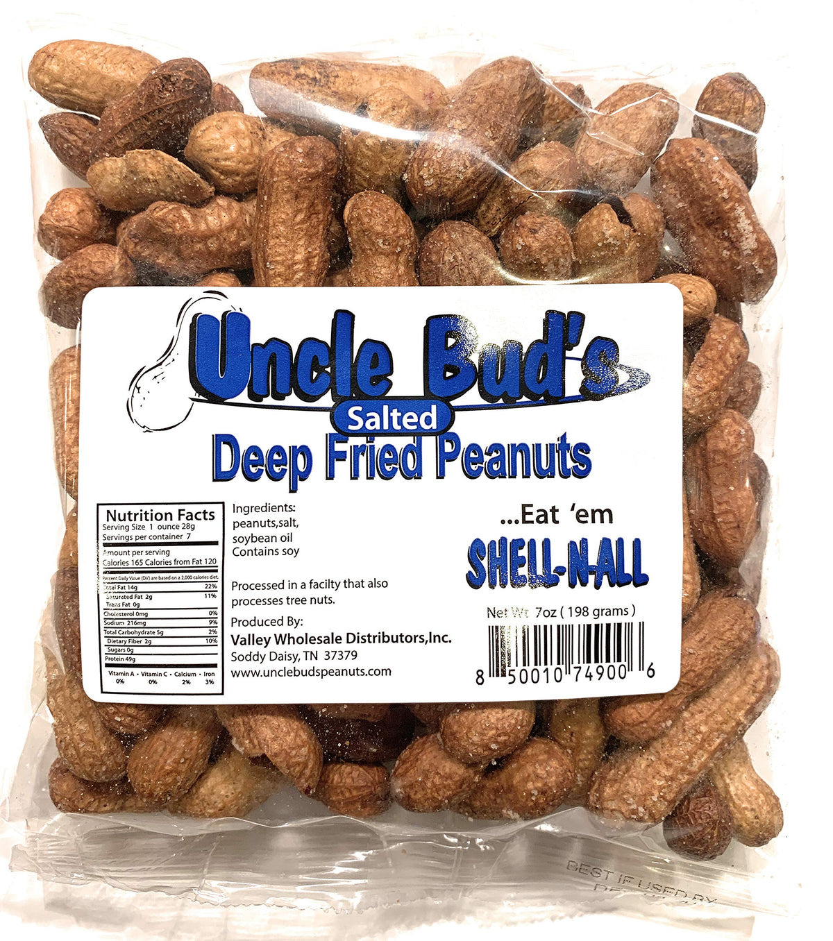 Uncle Bud's Cajun deep fried peanuts bag—bold flavor for spice lovers.
