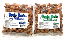 Uncle Bud's salted deep fried peanuts in bag—crunchy, savory snack choice.