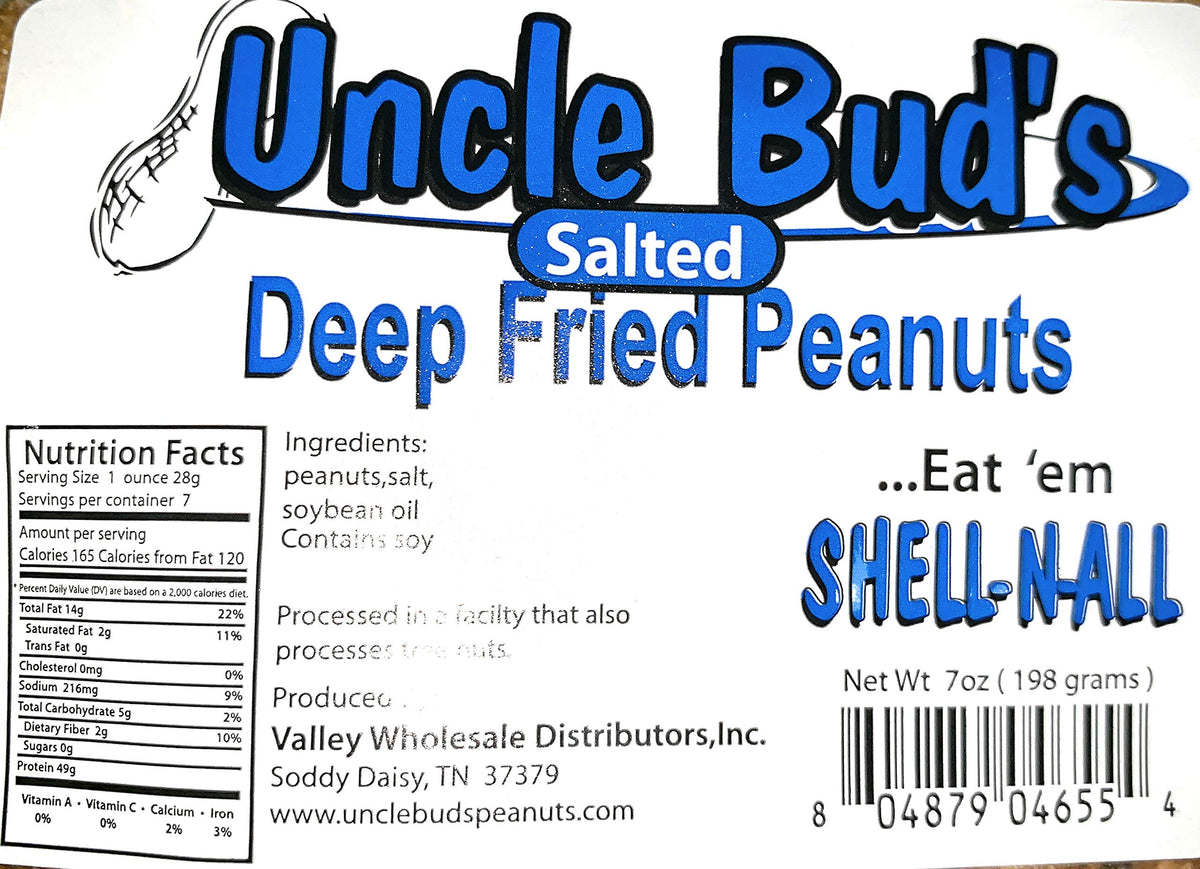 Uncle Bud's salted peanuts deliver crispy crunch for quick snacking.