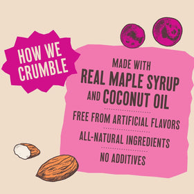 Uncle Crumbles Cran-Maple Crunch ingredients with almonds and cranberries for wholesome snacking.