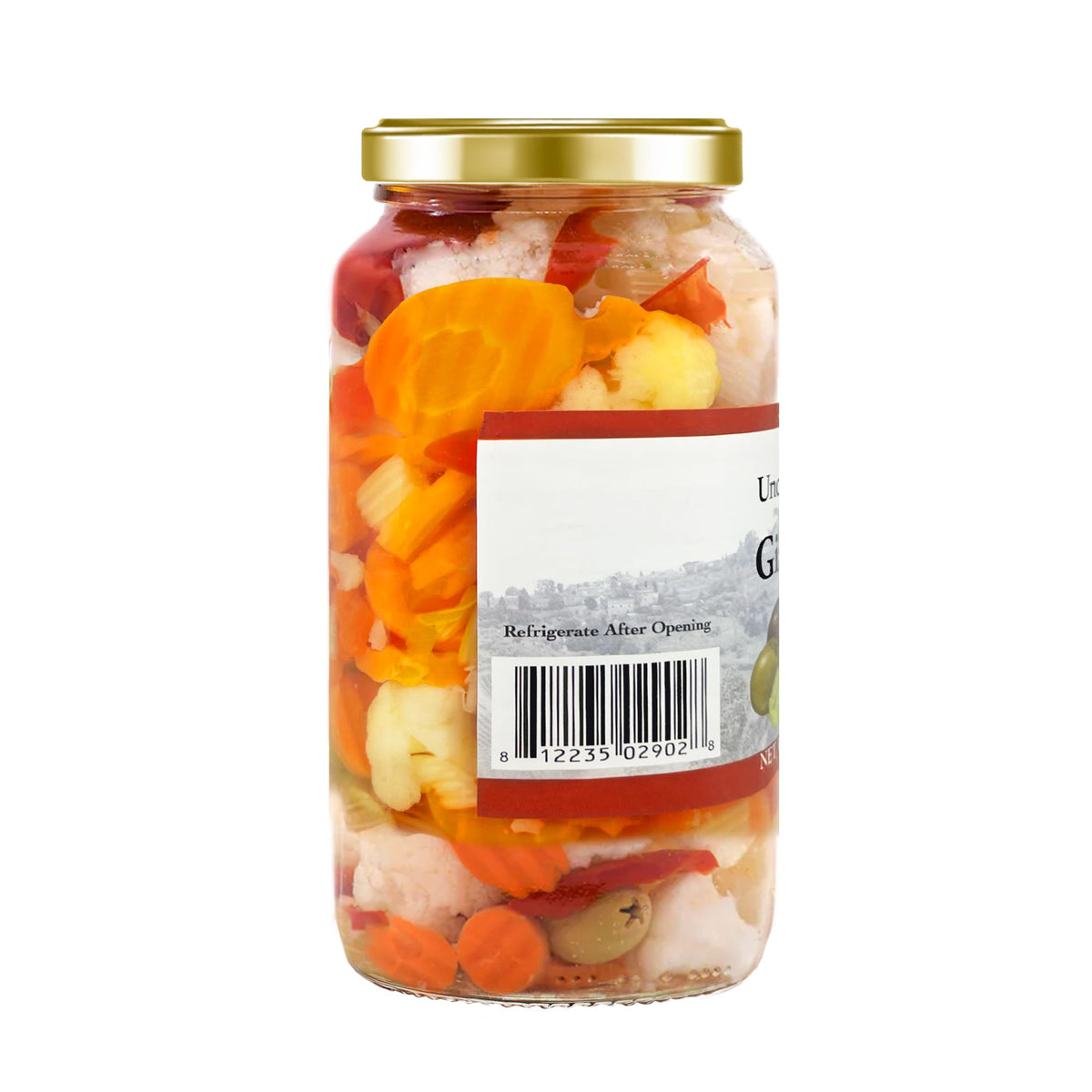 Ingredients from Uncle Giuseppe's Giardiniera in a zesty brine