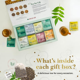Individually wrapped Uncle Lee's Tea bags for freshness
