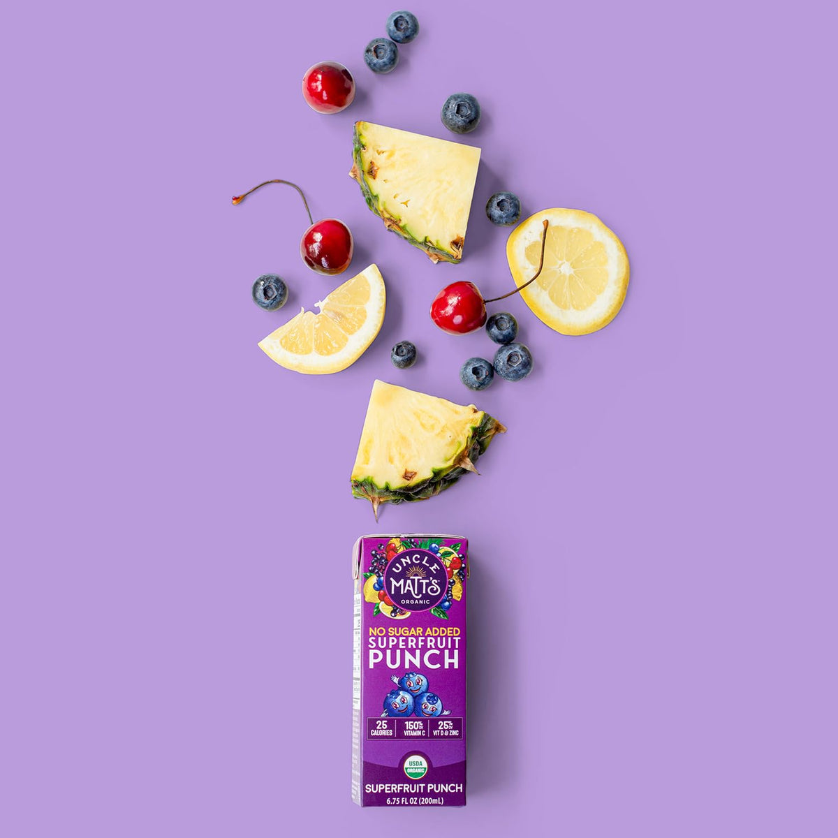 Uncle Matt's gluten-free vegan Kosher juice boxes with clean-label ingredients