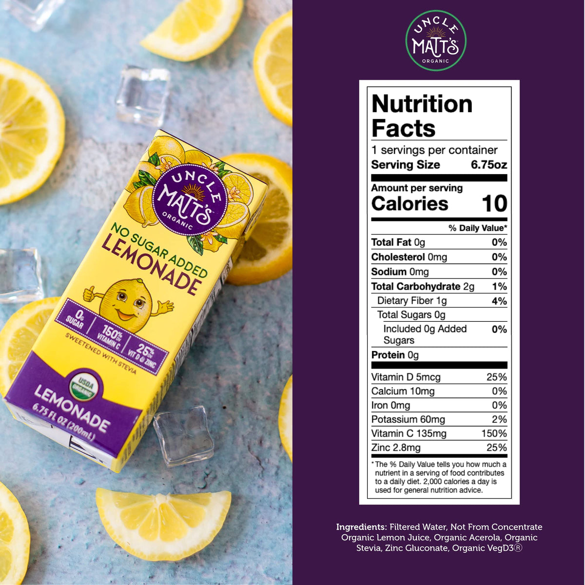 Uncle Matt’s Organic Lemonade poolside refresh highlights vitamin C and low-calorie sipping