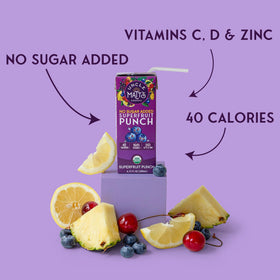 Uncle Matt's Superfruit Punch juice box pack for kid-friendly on-the-go hydration