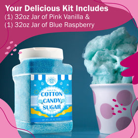 Under the Sun Cotton Candy Sugar blue raspberry 2lb jar ready for vibrant floss