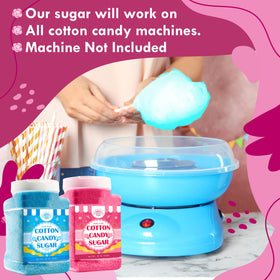 Under the Sun Cotton Candy Sugar fine-texture melts evenly, reducing machine clogs