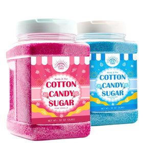 Under the Sun Cotton Candy Sugar pink vanilla 2lb jar close-up, smooth texture for ideal floss
