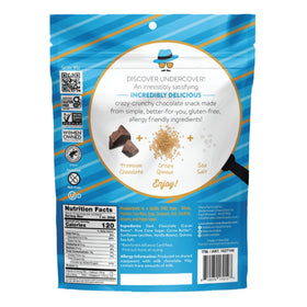 Undercover Chocolate Quinoa Crisps crisp-closeup showing texture; ideal gluten-free treat when craving sweet-savory.