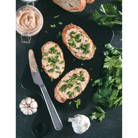 Underwood Liverwurst Spread opened can on toast for an easy sandwich.