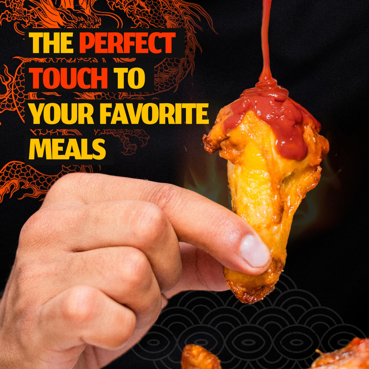 Dragon Sriracha on pizza drizzle adds heat without overpowering toppings.