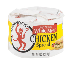 Underwood chicken spread pack of four cans ready for sandwiches or snacks.