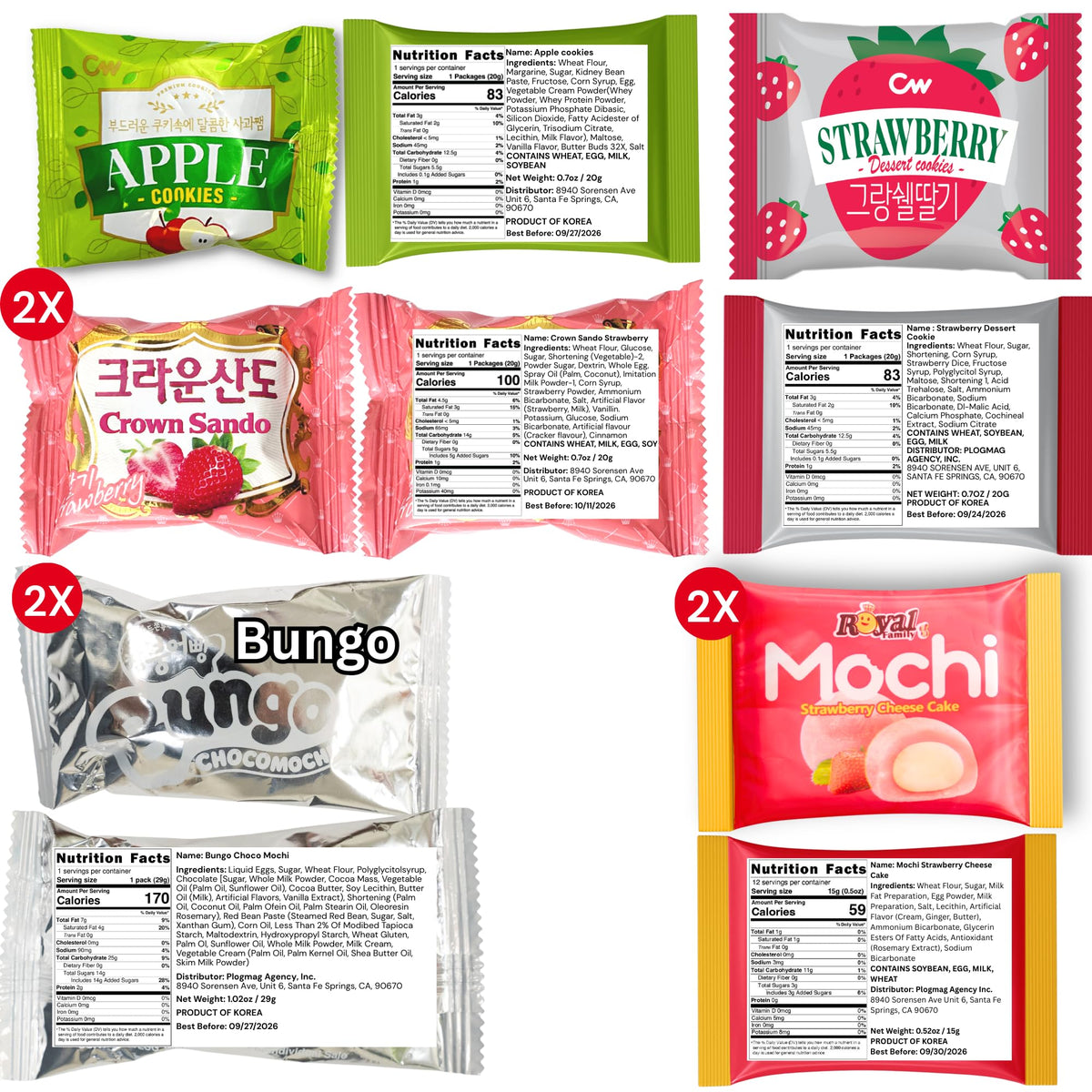UNHA'S ASIAN SNACK BOX includes allergen brochure for informed snacking.