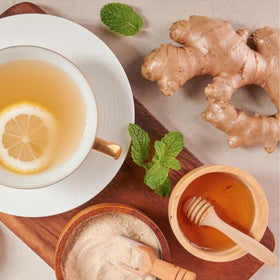 Cozy kitchen scene featuring UNHA'S Korean tea base.