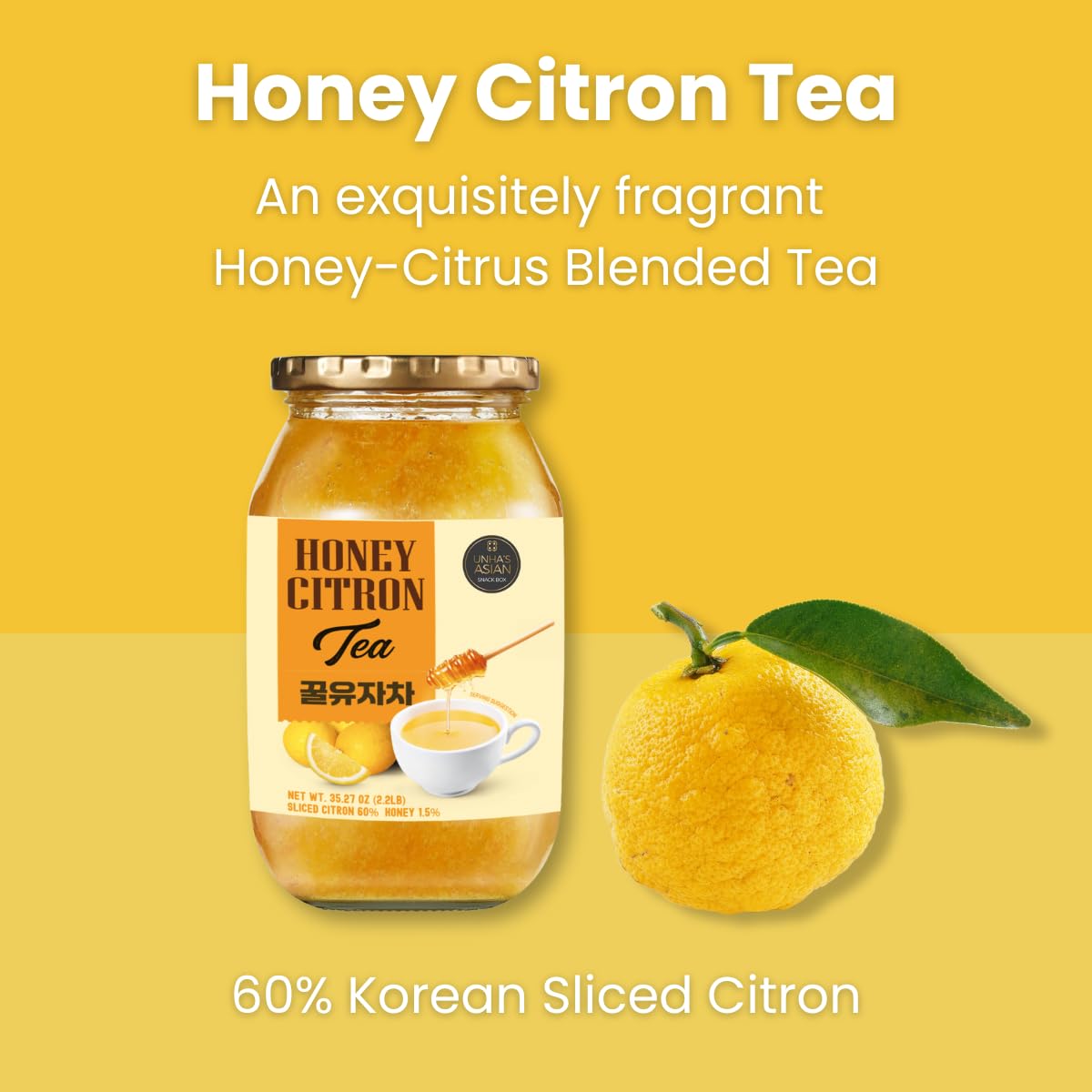 UNHA'S ASIAN SNACK BOX Korean Honey Sliced Citron Tea honey glaze over citrus slices