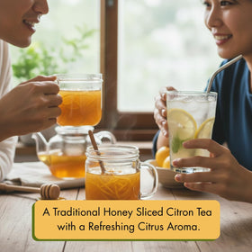 UNHA'S ASIAN SNACK BOX Korean Honey Sliced Citron Tea ingredients spread on board