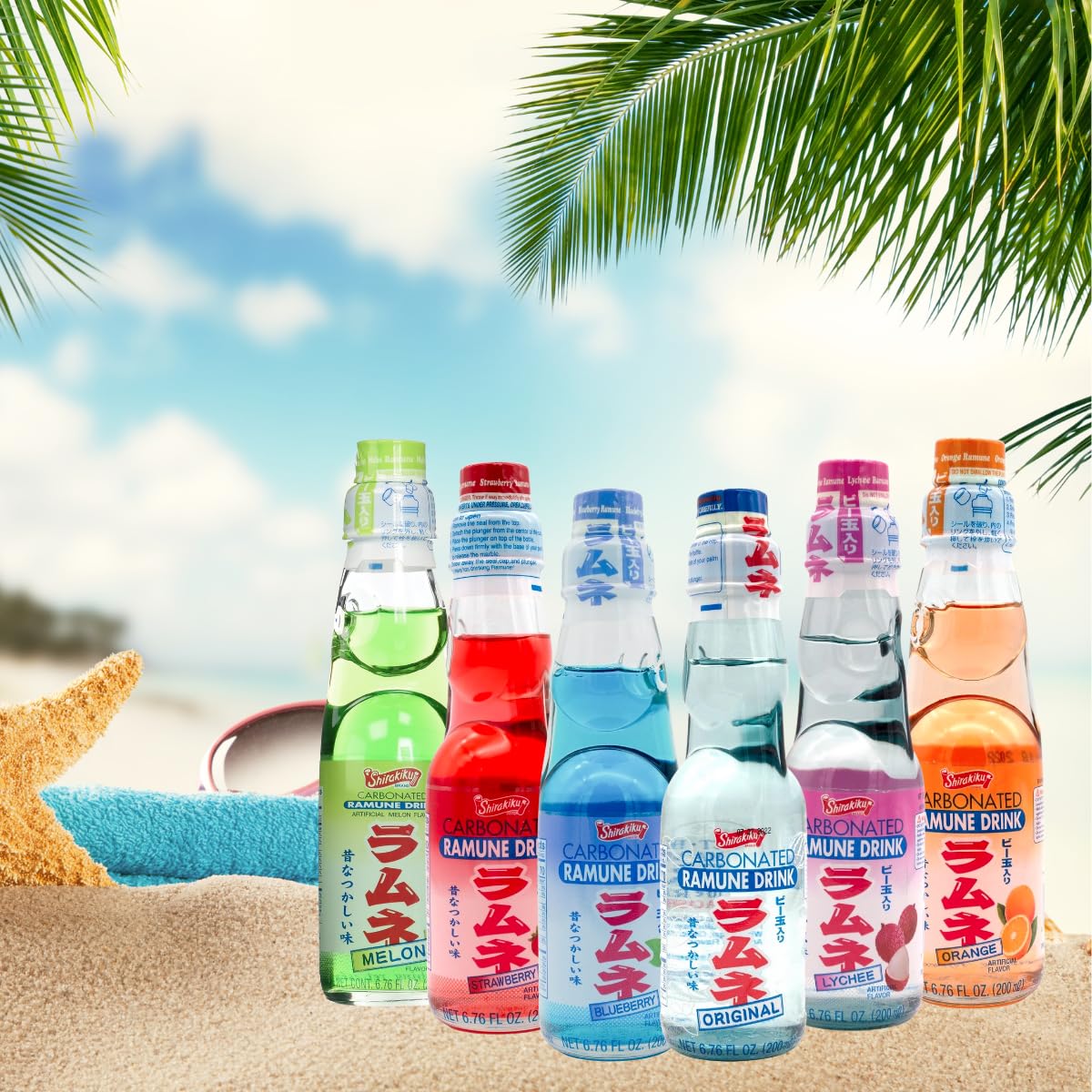UNHA'S Ramune Melon bottle featuring crisp taste and playful bubbles.
