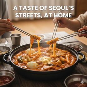 UNHA'S recipe card included to guide authentic Korean tteokbokki at home.