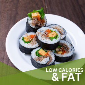UNHA'S ASIAN SNACK BOX sushi-roll assembly sheets for effortless rolls.