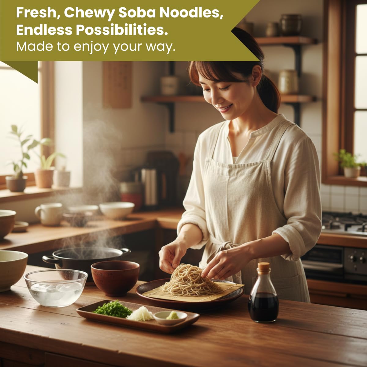Vegan-friendly pantry staple option with Unha's soba noodles
