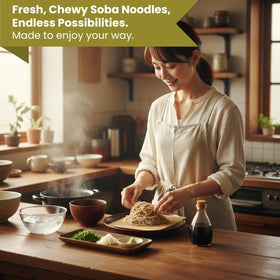 Vegan-friendly pantry staple option with Unha's soba noodles