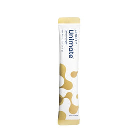 Travel-friendly Unimate Lemon Ginger stick pack in a compact case for easy carry