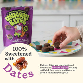Unicorn Bites packaged snack on kitchen counter communicates nut-free, allergen-friendly option for homes.