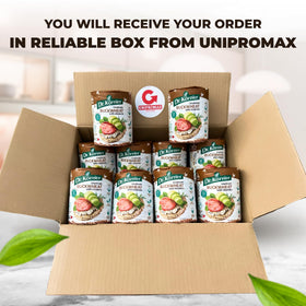 Unipromax Buckwheat Crispbreads gluten-free packaging on shelf.