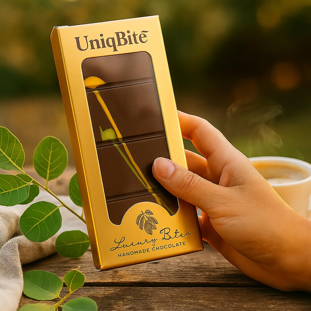 UNIQBITE Dubai Chocolate Bar pistachio crunch bites, ideal for dessert or snack.