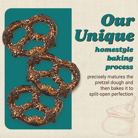 Unique Snacks Extra Dark Splits Pretzels offer burnt-char notes for bold flavor