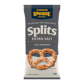 Unique Snacks Extra Salt Splits Pretzels with crisp edges for snacking