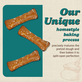 Unique Snacks Pretzel Shells serving idea shows crisp hollow bite ready for dipping.
